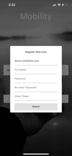 Mobility Register New User